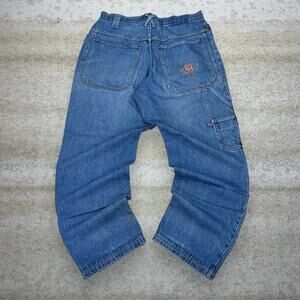 Vintage Y2K Shabazz Skater Carpenter Jeans 36x32  Baggy Wide Leg Dark Wash Denim